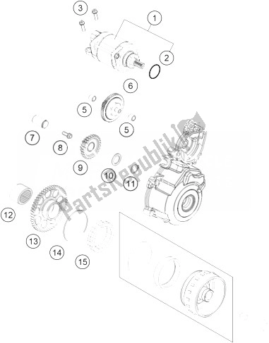 All parts for the Electric Starter of the KTM 250 XC F USA 2014