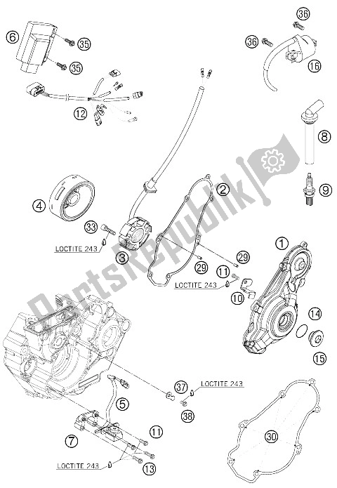 Todas las partes para Sistema De Encendido de KTM 450 SMR Europe 2008