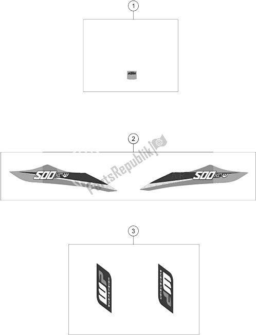 Toutes les pièces pour le Décalque du KTM 500 XC W USA 2016