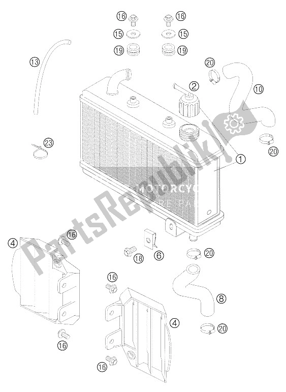 Toutes les pièces pour le Système De Refroidissement 50 Sx Lc du KTM 50 SX PRO Senior LC Europe 2005