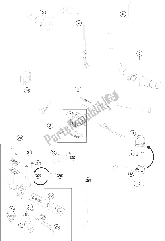 Todas las partes para Manillar, Controles de KTM Freeride 350 Australia 2015