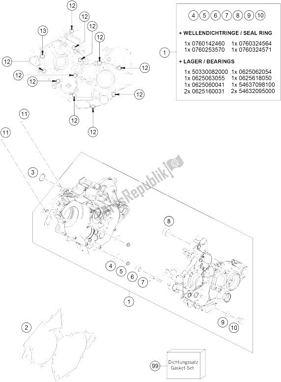 Toutes les pièces pour le Carter Moteur du KTM 150 SX USA 2016