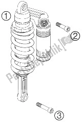 All parts for the Shock Absorber of the KTM 990 Superduke Orange Australia United Kingdom 2006