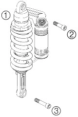 All parts for the Shock Absorber of the KTM 990 Superduke Titanium France 2006