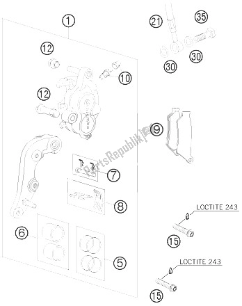 All parts for the Brake Caliper Front of the KTM 250 EXC F Champion Edit Europe 2010