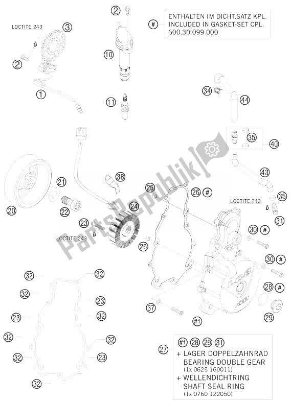 All parts for the Ignition System of the KTM 990 Super Duke R Australia United Kingdom 2010