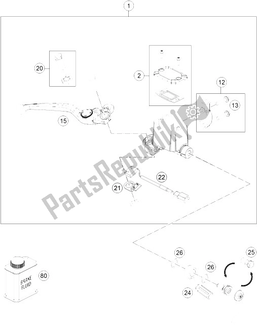 All parts for the Hand Brake Cylinder of the KTM 690 Enduro R ABS Europe 2015