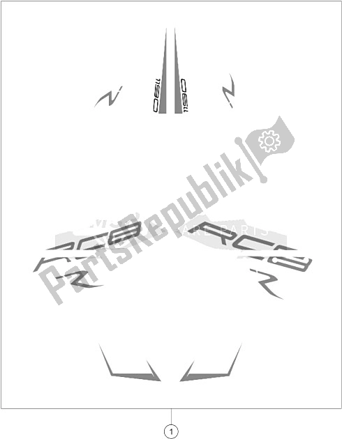 All parts for the Decal of the KTM 1190 RC8 R White France 2015