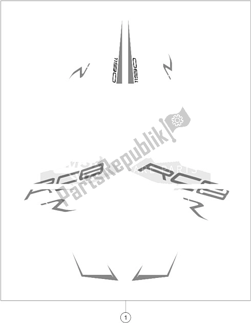 All parts for the Decal of the KTM 1190 RC8 R White Japan 2015