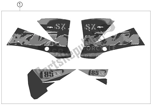 All parts for the Decal of the KTM 85 SX 19 16 Europe 2006