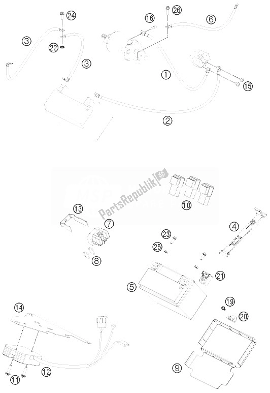 Toutes les pièces pour le Batterie du KTM 690 Duke Black ABS Europe 2014