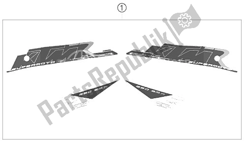 Toutes les pièces pour le Décalque du KTM 950 Supermoto R Europe 2008