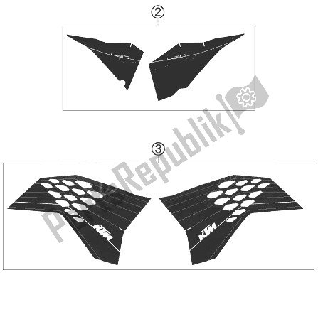 All parts for the Decal of the KTM 450 SMR Europe 2010