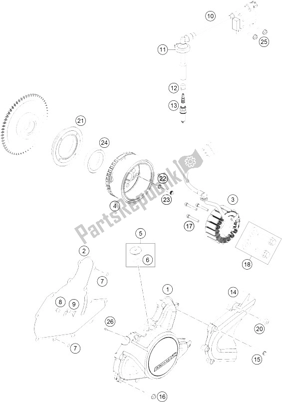 Tutte le parti per il Sistema Di Accensione del KTM 200 Duke OR W O ABS B D 16 2016