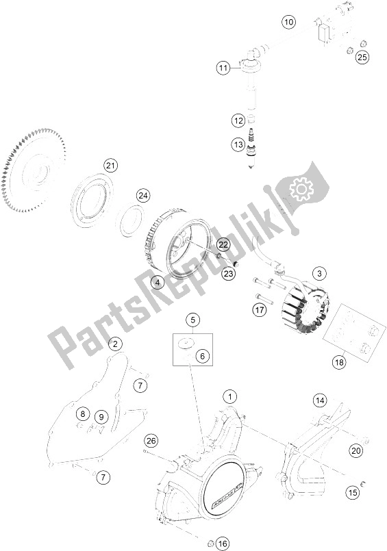 All parts for the Ignition System of the KTM 200 Duke OR W O ABS CKD 16 Argentina 2016