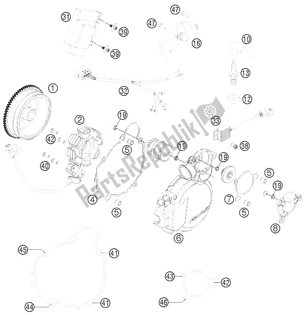 All parts for the Ignition System of the KTM 200 EXC Australia 2016