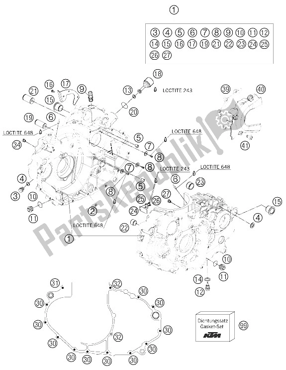 Toutes les pièces pour le Carter Moteur du KTM 690 Rally Factory Replica Europe 2008