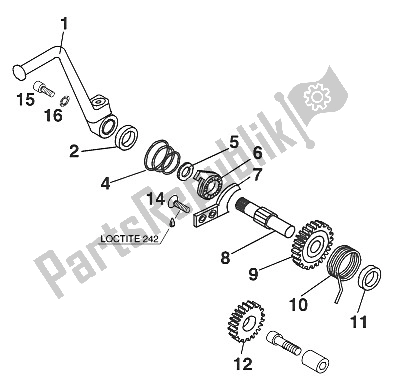 Tutte le parti per il Kickstarter 60/65 Ccm 2000 del KTM 65 SX Europe 600115 2001