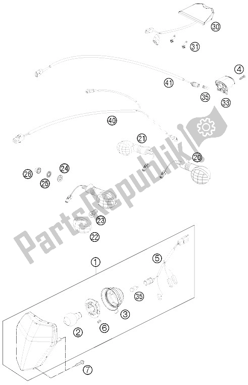 All parts for the Lighting System of the KTM 690 Enduro R Europe 2011