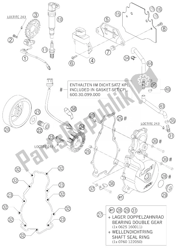 Todas las partes para Sistema De Encendido de KTM 950 Supermoto Black Europe 2007