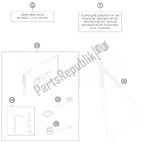 All parts for the Accessories Kit of the KTM 65 SX Europe 2014