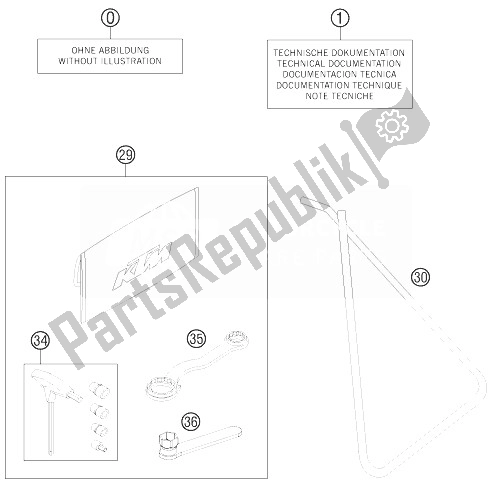 All parts for the Accessories Kit of the KTM 65 SXS USA 2014