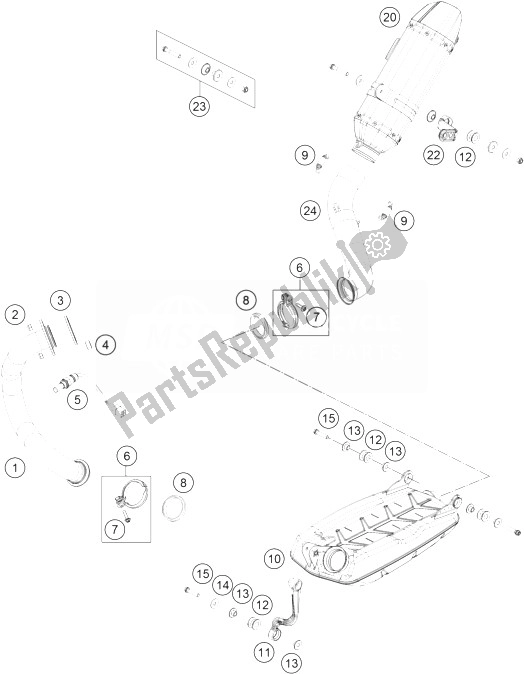 Tutte le parti per il Impianto Di Scarico del KTM 690 Duke R ABS CKD Malaysia 2013