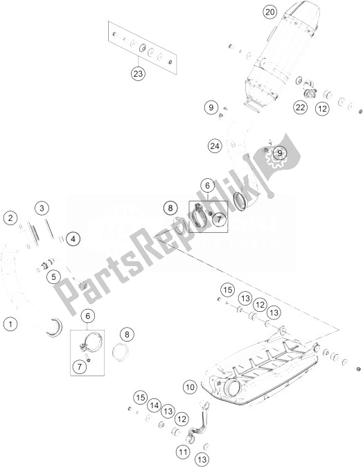 Todas las partes para Sistema De Escape de KTM 690 Duke R ABS Europe 2013