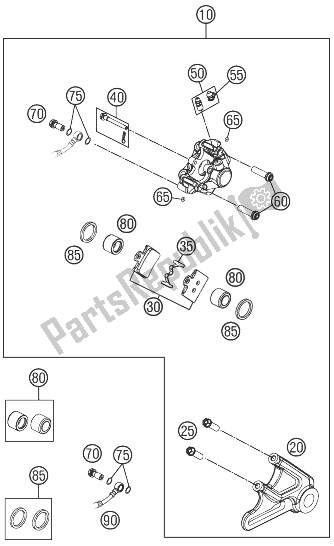 Toutes les pièces pour le étrier De Frein Arrière du KTM 85 SXS 17 14 USA 2014