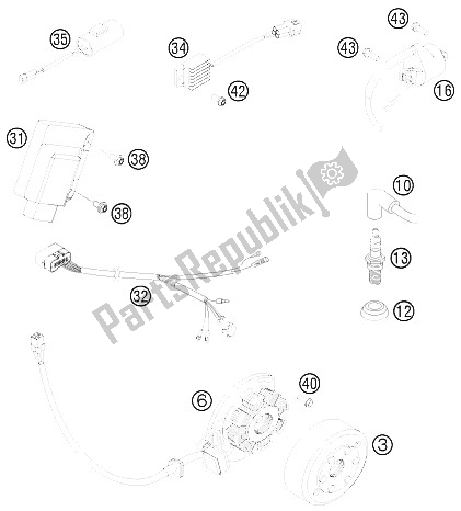 All parts for the Ignition System of the KTM 125 EXC Europe 2015