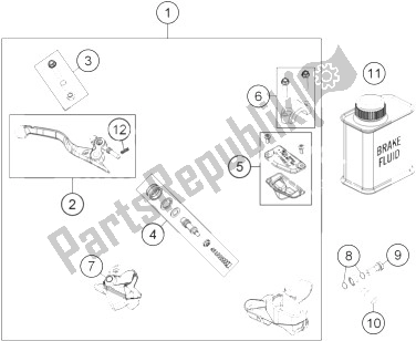 All parts for the Hand Brake Cylinder of the KTM 65 SXS USA 2014