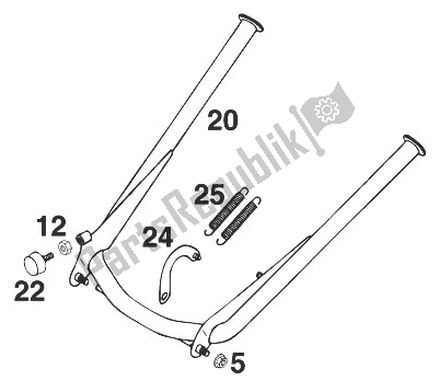 All parts for the Stand Main Sc '99 of the KTM 400 SUP Comp 20 KW Europe 1999