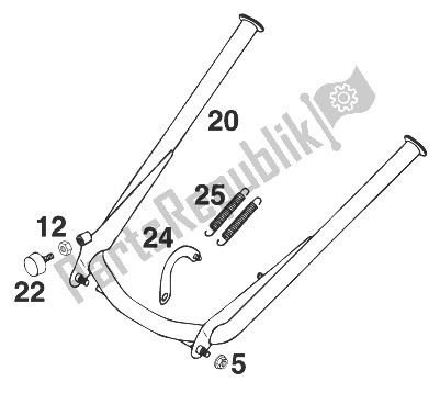 All parts for the Stand Main Sc '99 of the KTM 620 SUP Comp 20 KW Europe 1999