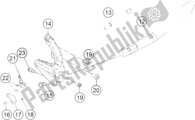 Tutte le parti per il Cavalletto Centrale Laterale del KTM 1190 ADV ABS Grey WES Europe 2014