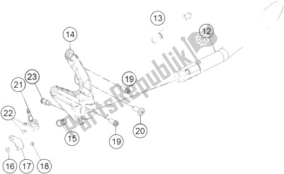Todas las partes para Soporte Central Lateral de KTM 1190 ADV ABS Grey WES France 2014