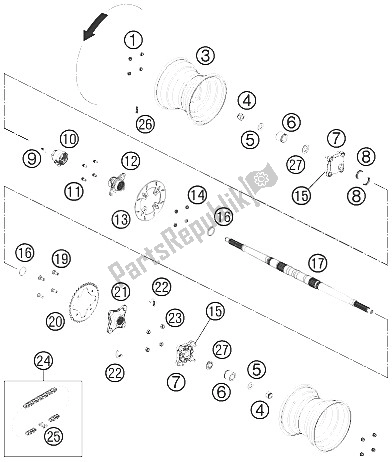 Todas las partes para Rueda Trasera de KTM 525 XC ATV Europe 2012