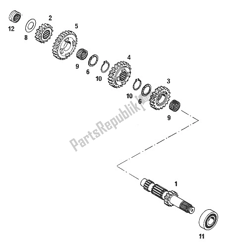 Toutes les pièces pour le Boîte De Vitesses I 350-620 Lc4'94 du KTM 620 SX WP Europe 1994