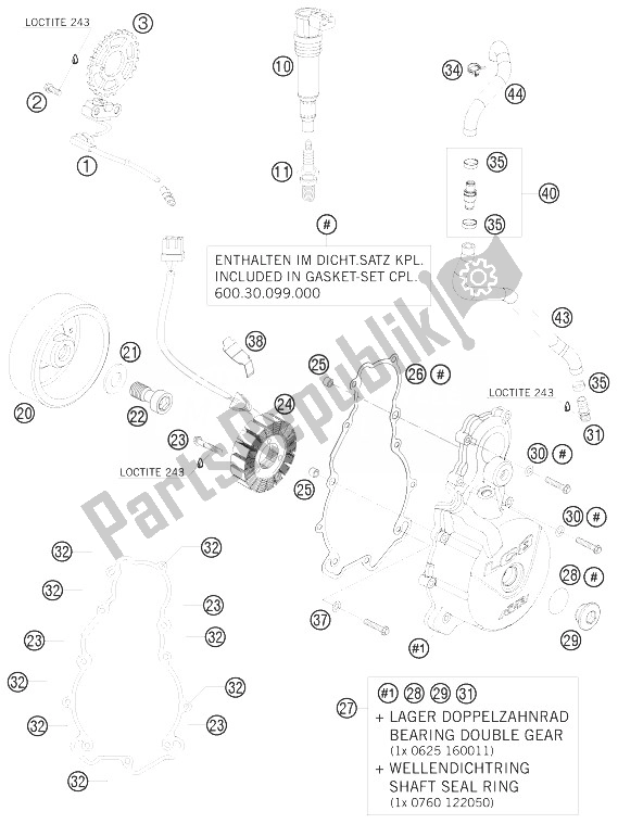 All parts for the Ignition System of the KTM 990 Supermoto R Australia United Kingdom 2010