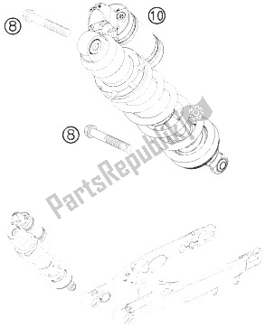 All parts for the Shock Absorber of the KTM 450 EXC Champion Edit USA 2010