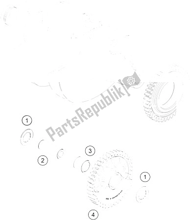 Todas as partes de Eixo Do Balanceador do KTM 1290 Super Adventure WH ABS 16 China 2016