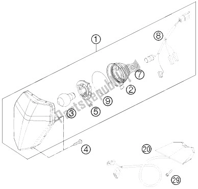 Alle onderdelen voor de Verlichtingssysteem van de KTM 250 XCF W USA 2013