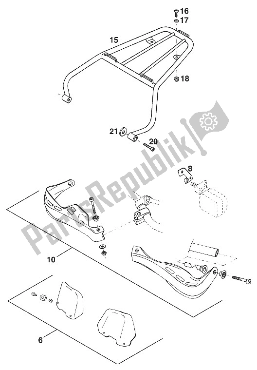 Toutes les pièces pour le Accessoires Lc4'95 du KTM 620 E XC Dakar 20 KW LT Europe 1995