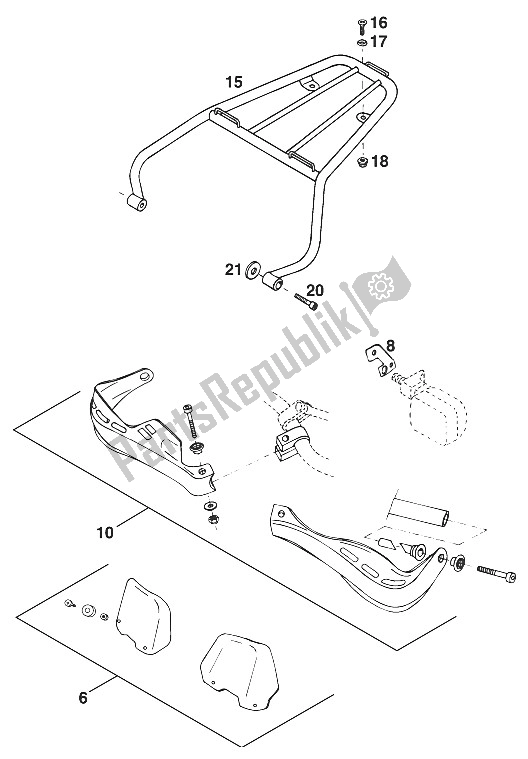 Tutte le parti per il Accessori Lc4'95 del KTM 620 EGS WP 37 KW 20 LT Viol 95 Europe 1995