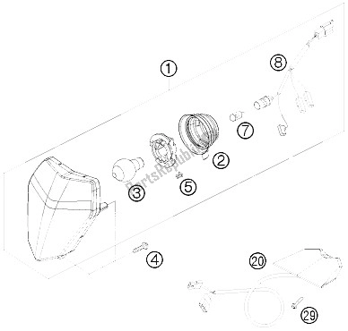 Todas las partes para Sistema De Iluminación de KTM 250 XCF W SIX Days USA 2011
