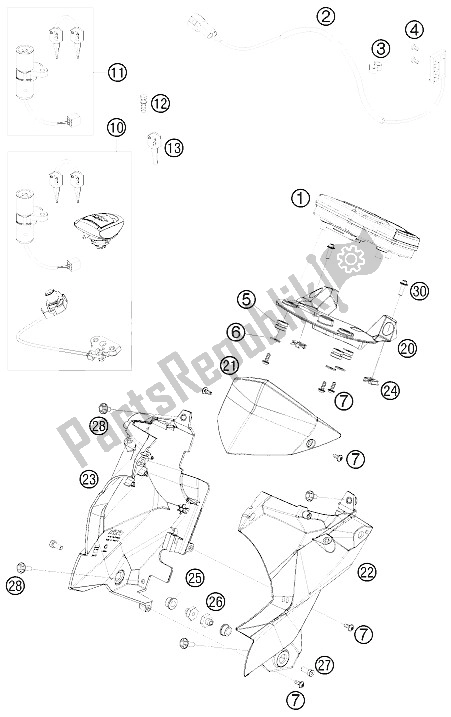 All parts for the Instruments / Lock System of the KTM 690 Duke Orange Japan 2008