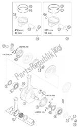 albero motore, pistone 450/525 mx