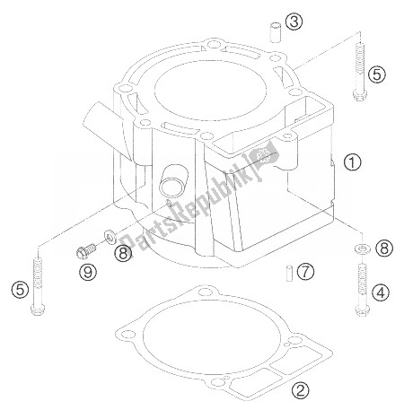 Wszystkie części do Cylinder KTM 400 XC W USA 2007