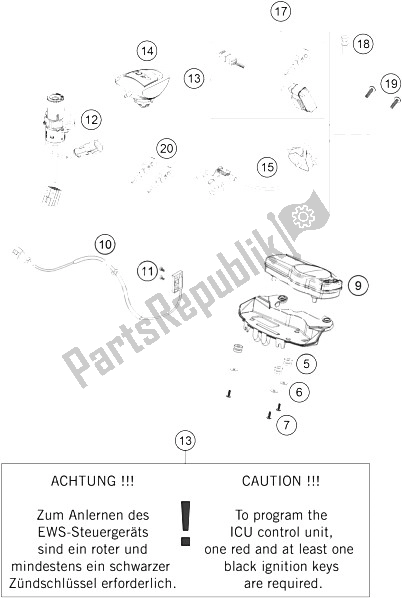 Todas las partes para Instrumentos / Sistema De Bloqueo de KTM 990 Supermoto Black France 2008