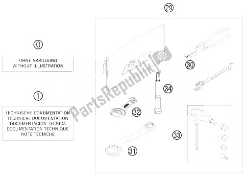 All parts for the Accessories Kit of the KTM 450 SMR Europe 2010