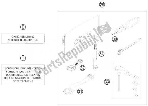 All parts for the Accessories Kit of the KTM 450 SMR Europe 2010